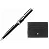 Montblanc Set penna a sfera, portabiglietti da visita Montblanc Uomo Montblanc set sfera Pix e portacarte di credito 6cc Meisterstuck nera 137793 in Pelle 137793 Montblanc set sfera Pix e portacarte di credito 6cc Meisterstuck nera 137793