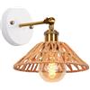 PETITES ECREVISSES Applique da Parete Interno Moderna Lampade da Parete Industriale Retrò Lampada a Muro E27 Vintage in Metallo Ruotabile Luce da Camera da Letto Soggiorno Corridoio (Corda di canapa-1)