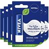 NIVEA Balsamo per labbra Original Care Confezione da 6 (6 x 4,8 g) idratante per labbra con burro di karitè e oli naturali