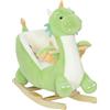 AIYAPLAY Drago a Dondolo in Peluche con Suoni e Base in Legno, 18-36 mesi, Verde | Aosom Italy