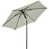 Outsunny Parasol da giardino inclinabile a spinta manuale con ventilazione in metallo poliestere ad alta densità 180g/m² gris clair