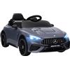 AIYAPLAY Auto elettrica per bambini, design Mercedes, motori 12V, telecomando, luci LED, musica, per bambini 3-6 anni, Grigio | Aosom Italy