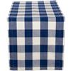 DII Buffalo Check Collection - Runner da tavola classico, in cotone, blu navy e crema, 14 x 108 cm