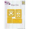 Nellie's Choice - Fustelle da Taglio Shape Dies Francobolli con Cuori - Set di 11 Fustelle da 3 x 3 cm a 4 x 4 cm - Accessori per Fai Da Te e Lavori di Carta con Macchine da Taglio e Embossing