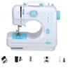 YUMILI Mini macchina da cucire elettrica, 505 A, 12 punti, macchina da cucire elettrica automatica per uso domestico, con due fili con 12 programmi di cucito (blu)