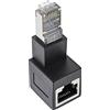 InLine® - Adattatore RJ45 cat. 6A, connettore RJ45 maschio/femmina, 90° verso il basso