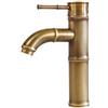NIUKOMY Retrò Miscelatore Bagno Bronzo, Vintage Rubinetto Lavabo Ottone Anticato, Rubinetto Monocomando Bagno Bambù in Rame