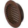 LIRAST Ø 100mm Marrone Rotonda Griglia di Ventilazione in Plastica - Griglie D'Aerazione