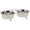 Kerbl Pet Supporto per ciotole doppio, 2 x 1800 ml, 44 x 21 x 9,5 cm, in acciaio inox, per gatti, cani di piccola e grande taglia, ciotole per cani, cibo e acqua