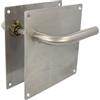 Amig - Set di maniglie con placca per porta | Maniglia con foro per pomello a 47mm | Mod. 4CW47 | Acciaio inossidabile 18/8 | 180 x 180 mm | Quadro di 8 mm | Argento opaco