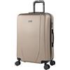 ITACA Valigia Media da Viaggio Rigide, Trolley Medio con 4 Ruote, Materiale ABS Valigia Media Rigida in Offerta Resistente e Leggero Tiber, Champagne, M