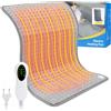Longzhuo Termoforo Elettrico,50 * 100cm Scaldaletto singolo, Cuscino riscaldante con 10 impostazioni di temperatura e 3 funzioni timer, cuscinetto termico per schiena, collo, spalle e pancia, morbida flanella