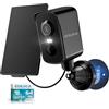 Ediloca Magnetica Telecamera Wi-Fi Esterno con Pannello Solare Integrato - 300° Rotazione, Camera WIFI 2K FHD Visione Notturna a Colori, IP65, Doppia Memoria Locale e Cloud, Dotato di Memory Card da 64GB-ECK1