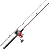 Sougayilang Canna da pesca e mulinello da 2,1 m, canna da surf a 2 sezioni, mulinello rotondo per baitcasting, con manico sinistro/destro, adatto per pesca costiera/barca-R