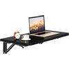 IBUYKE Tavolo da Parete Pieghevole, Salvaspazio Versatile Tavolo a Scomparsa da Muro, tavolino da Lavoro per Ufficio Domestico, Cucina, Bar, Salotto, Bagno, Nero TVT005B