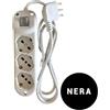 Faeg FG19303. Multipresa Nera 3 prese schuko bipasso 2P+T 10/16A spina 2P+T 16A + int. luminoso IP20