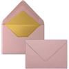 FarbenFroh by GUSTAV NEUSER 25 piccole buste in rosa antico con fodera dorata, DIN C7, 8,1 x 11,4 cm, incollaggio a umido, 120 g/m², piccole buste per buoni, regali di denaro