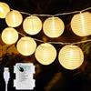 Uping Catena Luminosa Esterno Luci Led a Batteria/USB Lucine Led Decorative Interni 30 Lanterne 5,8M Decorazioni Balcone Giardino Camera da Letto (Bianco Caldo)