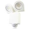HUBER Faretto LED con sensore di movimento, 180°, 18 W, 2400 lm, lenti a matrice e limitatore di intervallo, montaggio a parete, IP65, bianco