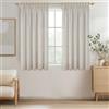 MRTREES Tende Lino per Interni Corte Finestre Cucina Camera da Letto Moderna 2 Pezzi 140x122 CM Tende con Fettuccia Semitrasparenti per Casa Soggiorno Salotto Tenda Corta Bianco Avorio