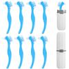 MENUY 8 pezzi Spazzolino per protesi, Spazzolino da denti per protesi, Setole multistrato, Manico antiscivolo, Ergonomico con Scatola per spazzolino portatile per protesi, Retainer, Aligner, Binario dentale