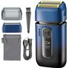 VGR Rasoio elettrico da uomo, 7500 giri/min, trimmer pop-up, batteria ricaricabile USB-C da 120 minuti, rasoio senza fili da uomo, rasoio senza fili, per viso, capelli, barba, collo, testa calva,
