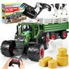 SYNCFUN Set di giocattoli trattore telecomandato Syncfun: grande veicolo agricolo con rimorchio, caricatore, luci e suoni