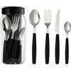 Set posate acciaio inox per 6 persone Abert - nero