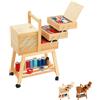 Carrello portacucito in legno con ruote - legno naturale