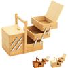 Cestino porta cucito in legno 34x23x29 cm - legno naturale