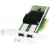 Euqvos adattatore di rete convergente Ethernet da 10GB per Intel X710-DA2 con doppia porta SFP+, PCIe 3.0 x8 a basso profilo - 10 Gigabit SFP+ x 2 Supporto Windows Server/Windows/Linux/ESX
