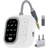ANBRONICS Adattatore Bluetooth 5.3 ANRBONICS per Aereo, Supporta 2 AirPods e Cuffie Wireless Dual, Trasmettitore Ricevitore Audio aptX Adaptive con Jack AUX 3,5mm per TV (Oro)