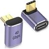PremiumCord Adattatore USB 4, USB-C Maschio Su Femmina 90° M/F, Ultraveloce 40 Gbit/s, Connessione Type-C, Alluminio, Colore Grigio Siderale