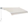 Outsunny Tenda da Sole a Bracci Regolabile 5°-35° con manovella, Telaio in Alluminio e Poliestere, 200x295, Crema | Aosom Italy