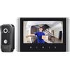 ReaIOKbii Sistema di videocitofono cablato con schermo a colori IPS da 7 pollici, videocitofono HD 1080P e telecamera da 2 megapixel con supporto per sblocco, citofono bidirezionale