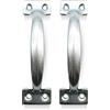 DOJA Barcelona | Maniglie per porte grigie | Pack 2 | Maniglie | 140 x 39 x 1,3 mm | zinco zincato | maniglia porta | per maniglia per cassetti, maniglia cucina, maniglia per armadi, maniglia per