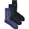 JACK & JONES JACSEAN SMILEY SOCKS 3 PACK BLACK/DAZZLING BLUE Calzini Uomo