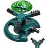 Green Haven Irrigatore con rotazione a 360° per tubo da giardino, irrigatore automatico di alta qualità con 3 bracci, grande copertura irrigatori d'acqua per prati, blu verde
