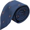 King & Priory Cravatta con cavallo e fantino ricamato blu navy, Blu, Taglia unica