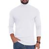 PrinStory - Maglione da uomo a maniche lunghe, in cotone, con collo alto, a collo rialzato, lavorato a maglia (Nero, M)