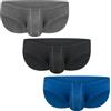 RM Real Men Real Men Ares-Accent - Slip Bikini a Vita Bassa con Tasca Taglia XS - 5XL, D Pouch 1 Pack - Nero Mesh, Small