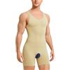 SOLCYSX - Body modellante da uomo intero senza maniche, dimagrante e a compressione, controllo della pancia, Beige, Medium/Large