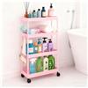 powerking 4-Tier Slim Rolling Utility Storage Cart, Carrello, Organizzatore di scaffali mobili per cucina, lavanderia, soggiorno, balcone, bagno, ufficio, posti stretti (Rosa, 4-Tiers)