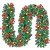 Timiyou Ghirlanda Natalizia 2.7M con 30LEDs, Decorazioni Natalizie con Luci Alimentate a Batterie! Perfetta per Porta, Camino e Scale - Trasforma Il Tuo Natale