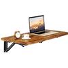 IBUYKE Tavolo da Parete Pieghevole, Salvaspazio Versatile Tavolo a Scomparsa da Muro, tavolino da Lavoro per Ufficio Domestico, Cucina, Bar, Salotto, Bagno, Marrone TVT005H