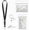 PaiLeWei Porta badge con cordino, portachiavi, clip, porta carte d'identità, porta carte d'identità in ufficio, scuola, porta badge, carte di credito, passaporto (1 Set)