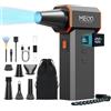 MECO ELEVERDE Spolverino elettrico ad aria 220.000 giri/min, 100 livelli continui, motore brushless e display a LED, senza fili, con kit di pulizia, mini soffiatore per PC, tastiera, auto, casa e all'aperto