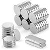 Poppstar 52 Mini magneti al neodimio (diametro 10 mm, altezza 2 mm), con 2 piastre metalliche, extra forti, argento