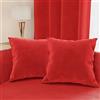 PETTI Artigiani Italiani - Cuscini Arredo in Velluto, Cuscino per Camera da Letto, Divano Salotto, Federa Cuscino, Rosso 2 Pezzi - 60x40 cm