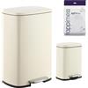 happimess HPM1006F Connor - Pattumiera rettangolare da 13 galloni con coperchio a chiusura automatica e mini pattumiera in omaggio, resistente alle impronte digitali, moderna, minimalista per casa,